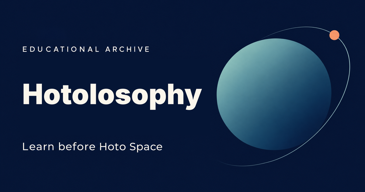 Hotolosophy, Orbit look: cream lettering on midnight blue beside a teal planet with a small orange moon